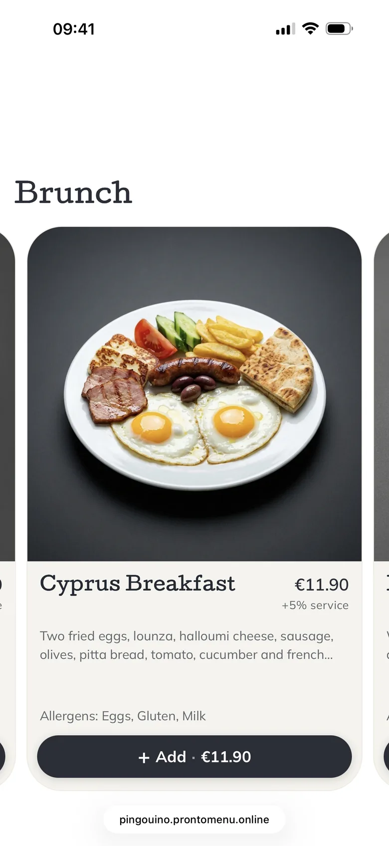 Pingouino menu
